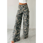 Kayla High Rise Cargo Hidden Jeans Camouflage - AngraBech