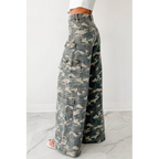 Kayla High Rise Cargo Hidden Jeans Camouflage - AngraBech