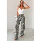 Kayla High Rise Cargo Hidden Jeans Camouflage - AngraBech