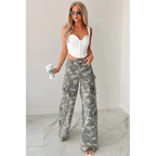 Kayla High Rise Cargo Hidden Jeans Camouflage - AngraBech