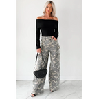 Kayla High Rise Cargo Hidden Jeans Camouflage - AngraBech