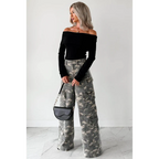Kayla High Rise Cargo Hidden Jeans Camouflage - AngraBech