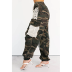 On Duty Cutie Distressed Cargo Pol Joggers Camo - AngraBech