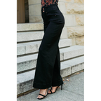 Frederi High Rise Wide Leg Risen Jeans Bla - AngraBech