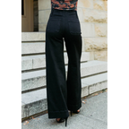 Frederi High Rise Wide Leg Risen Jeans Bla - AngraBech