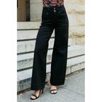 Frederi High Rise Wide Leg Risen Jeans Bla - AngraBech