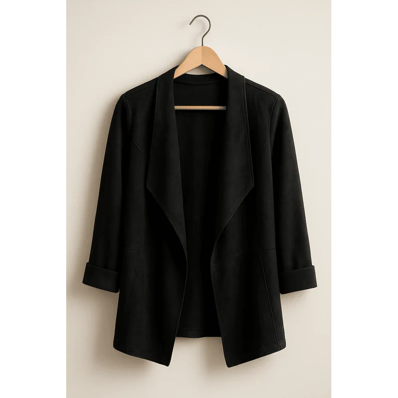Casual Faux Suede Cardigan (Liquidation) - AngraBech