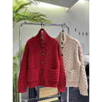 Cosy Wool Stand Collar Cardigan Blazer - AngraBech