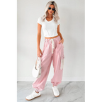 Sweet Melody Crochet Denim Pol Joggers Powder Pink - AngraBech