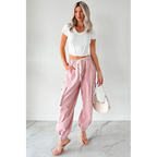 Sweet Melody Crochet Denim Pol Joggers Powder Pink - AngraBech