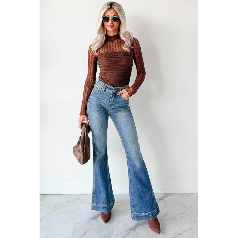 Jensen High Rise Flare Judy Blue Jeans Medium - AngraBech