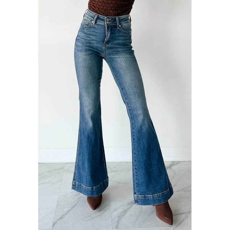 Jensen High Rise Flare Judy Blue Jeans Medium - AngraBech