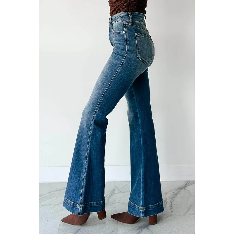 Jensen High Rise Flare Judy Blue Jeans Medium - AngraBech