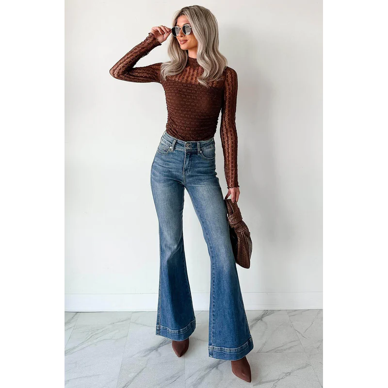 Jensen High Rise Flare Judy Blue Jeans Medium - AngraBech