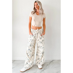 Lorelei Wide Leg Floral Pol Jeans Cream Floral - AngraBech