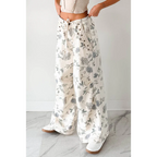 Lorelei Wide Leg Floral Pol Jeans Cream Floral - AngraBech