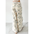 Lorelei Wide Leg Floral Pol Jeans Cream Floral - AngraBech