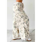 Lorelei Wide Leg Floral Pol Jeans Cream Floral - AngraBech