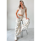 Lorelei Wide Leg Floral Pol Jeans Cream Floral - AngraBech