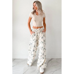 Lorelei Wide Leg Floral Pol Jeans Cream Floral - AngraBech