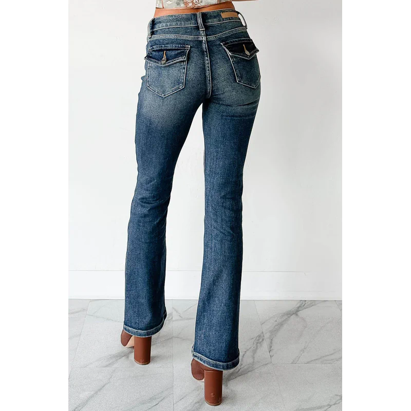 Roman Mid Rise Boot Cut Cello Jeans Dark Tint - AngraBech