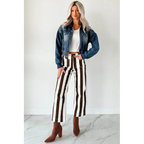 Julia Wide Leg Mica Denim Cropped Jeans Ear Brown - AngraBech