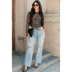 Romero Mid Rise Ripped Judy Blue Wide Leg Jeans Light - AngraBech
