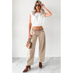 Always Next To Me Mid Rise Barrel Jeans Vintage Khaki - AngraBech