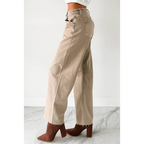 Always Next To Me Mid Rise Barrel Jeans Vintage Khaki - AngraBech