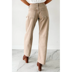Always Next To Me Mid Rise Barrel Jeans Vintage Khaki - AngraBech