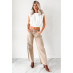 Always Next To Me Mid Rise Barrel Jeans Vintage Khaki - AngraBech