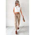 Always Next To Me Mid Rise Barrel Jeans Vintage Khaki - AngraBech
