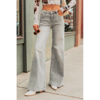 Cecily Mid Rise Wide Leg Mica Denim Jeans Grey - AngraBech