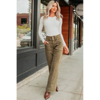Henley Wide Leg Mica Denim Jeans Fern Green - AngraBech