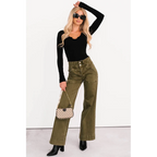 Henley Wide Leg Mica Denim Jeans Fern Green - AngraBech