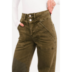 Henley Wide Leg Mica Denim Jeans Fern Green - AngraBech