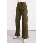 Henley Wide Leg Mica Denim Jeans Fern Green - AngraBech