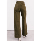 Henley Wide Leg Mica Denim Jeans Fern Green - AngraBech