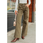 Henley Wide Leg Mica Denim Jeans Fern Green - AngraBech
