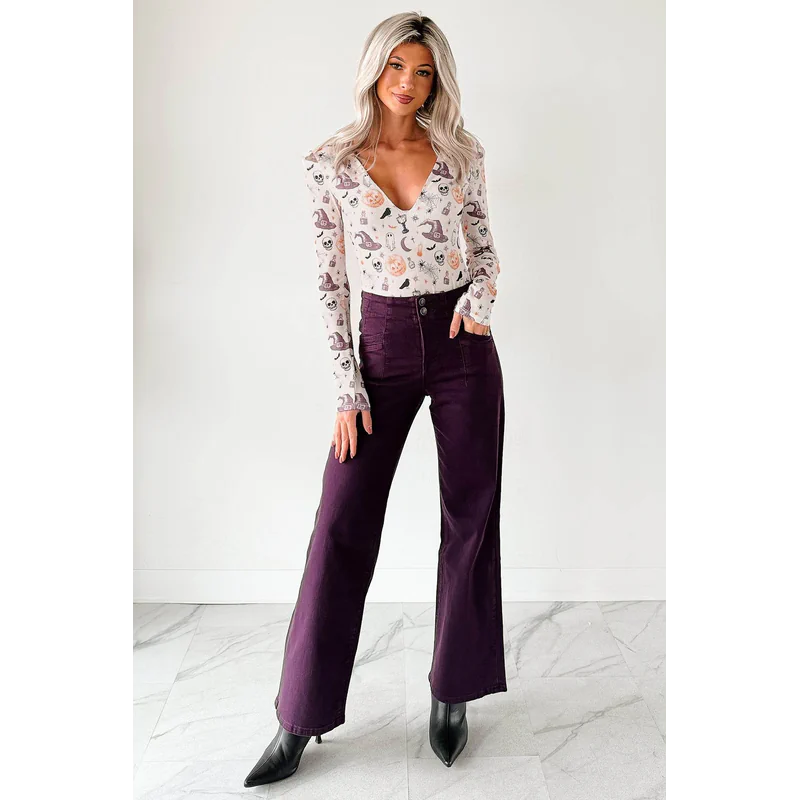 Caotta High Rise Wide Leg Mica Denim Jeans Plum - AngraBech