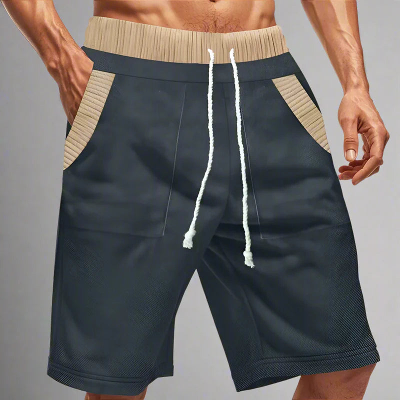 Mens Contrast Paneled Elasticated Shorts - AngraBech