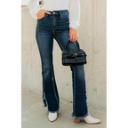 Hector Frayed Hem Kancan Bootcut Jeans Dark - AngraBech