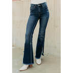 Hector Frayed Hem Kancan Bootcut Jeans Dark - AngraBech