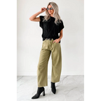 Hansen Hight Rise Barrel Jeans Olive - AngraBech