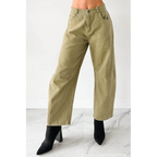 Hansen Hight Rise Barrel Jeans Olive - AngraBech