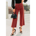 Frances Wide Leg Cropped Mica Denim Jeans Dark Red - AngraBech