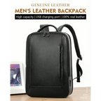Premium Genuine Leaer Laptop Bapa Business And Travel Bag Wi Usb Charging Port - AngraBech