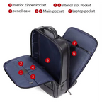 Premium Genuine Leaer Laptop Bapa Business And Travel Bag Wi Usb Charging Port - AngraBech