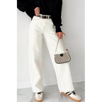 Lucian High Rise Wide Leg Jemina Jeans Ivory - AngraBech