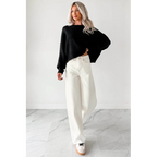 Lucian High Rise Wide Leg Jemina Jeans Ivory - AngraBech